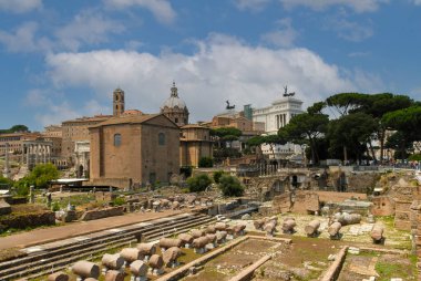 Rome, Italy - June 2000: View of the historic city on a sunny summer day