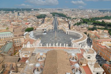 Vatican, Rome, Italy - June 2000: View of St. Peter's Square on a sunny summer day