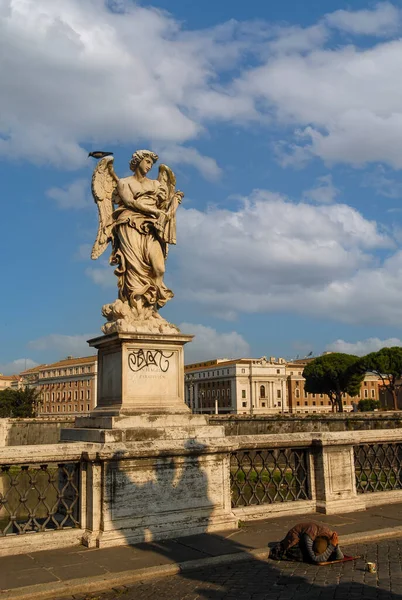 Rome Italy June 2000 Stone Statue Angel Blue Sky Sunny — стокове фото