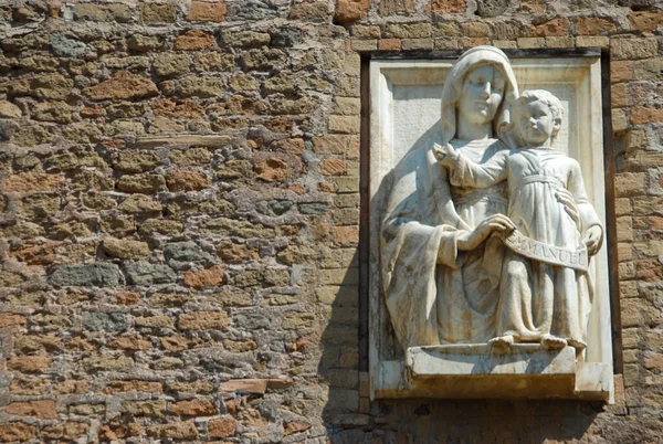 Rome Italy June 2000 Stone Relief Mary Mother God Bright — Zdjęcie stockowe