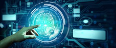 Artificial intelligence, Ai Concept. Businessman using Automation technology and Machine learning in business internet technology.