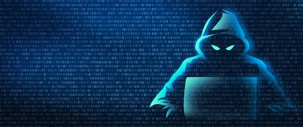 Hacker Código Binario Fondo Digital Delito Cibernético Piratería Privacidad Internet — Foto de Stock