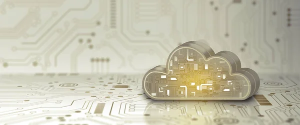 Internet Tecnologia Cloud Computing Sul Punto Convergenza Del Circuito Con — Foto Stock