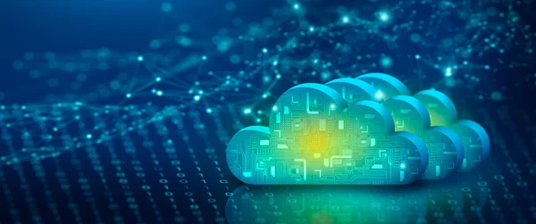 Cloud Computing Technologie Internet Binaire Code Met Abstracte Achtergrond Cloud — Stockfoto