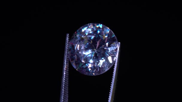 Tenue Main Dans Une Pince Épiler Qualité Diamant Inspection Mise — Video