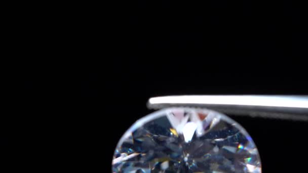 Diamantstenshållare Pincett Briljant Klippa Eller Kristallsten Metall Juvelerare Tång Hantverk — Stockvideo