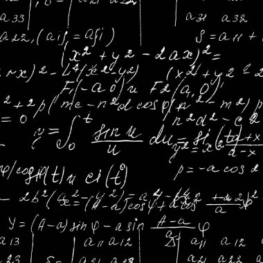 El yazısı matematik ve fizik formülleri olan kusursuz matematik kara tahtası. Vektör 