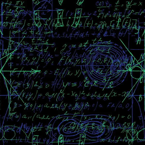 Matemáticas Patrón Sin Costura Patrón Sin Fin Con Escritura Mano — Archivo Imágenes Vectoriales