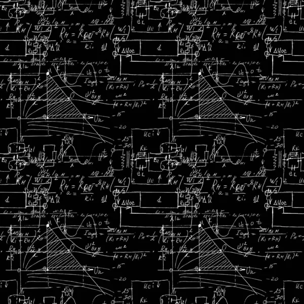 Bezproblémové Nekonečné Vzor Pozadí Ručně Psané Matematické Vzorce Matematické Vztahy — Stockový vektor