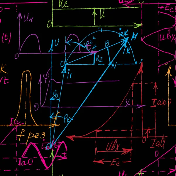 Płynny Wzór Matematyki Geometrii Niekończące Się Pismo Ręczne Rysowanie Różnych — Wektor stockowy