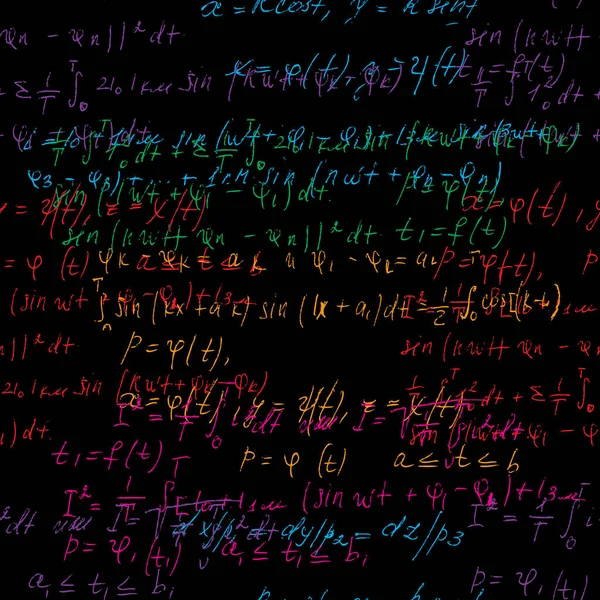 Naadloze Eindeloze Patroon Achtergrond Met Handgeschreven Wiskundige Formules Wiskunde Relatie — Stockvector