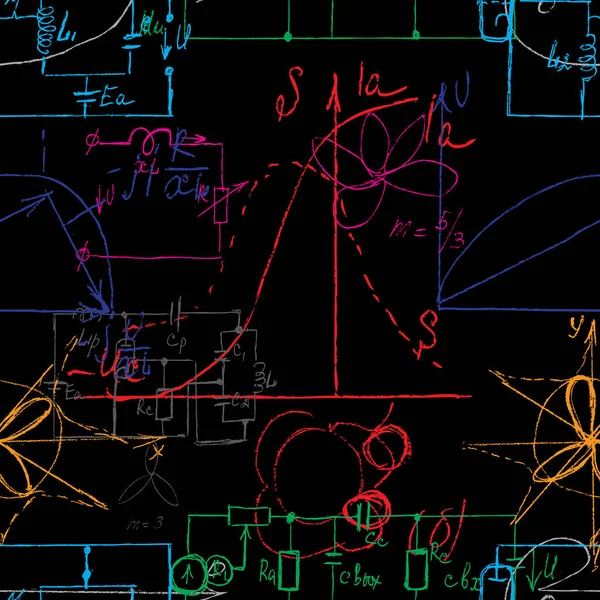 Fond Motif Sans Fin Sans Couture Avec Des Formules Mathématiques — Image vectorielle