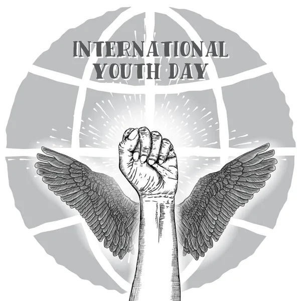 Concepto Día Amistad Día Internacional Juventud Celebración Del Año Internacional — Vector de stock