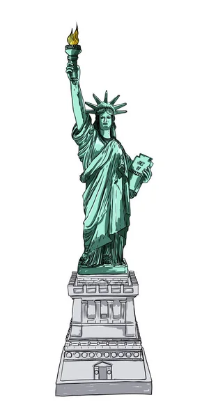 Статуя Свободы Национальный Атрибут Символ Вектор — стоковый вектор