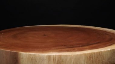 Ağacın çapraz kesiminde yaş halkaları var. Seçici odaklanma. Daire şeklinde ahşap kesit kesimi ya da kesik ağaç gövdesi deseni ve yaş halkası çizgileri..