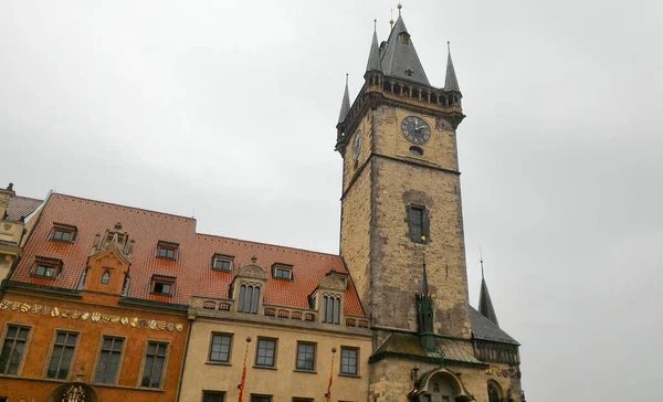 Prague République Tchèque Octobre 2015 Tour Horloge Astronomique Médiévale Sur — Photo