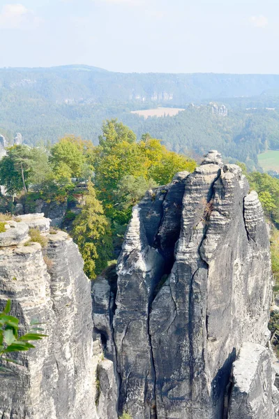 2015 Saxon Switzerland National Park October Elbe Sandstone Mountains High — 스톡 사진