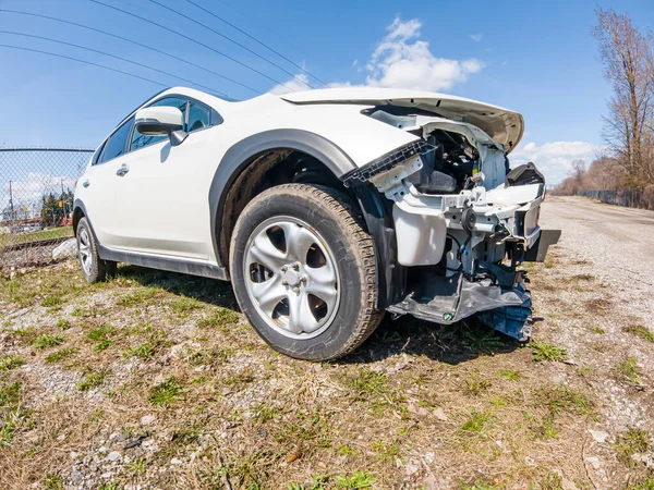 Artistic View Car Crash Wide Angle Lens Close Vehicle Front — Stock Photo, Image