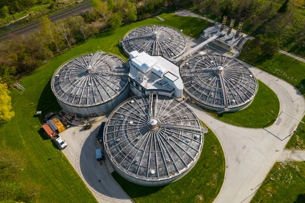 Modern Urban Wastewater Treatment Plant Water Purification Plant Automatic Process — Fotografia de Stock