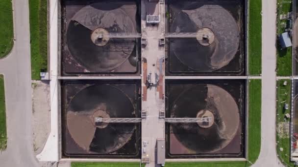 Modern Urban Wastewater Treatment Plant Water Purification Plant Automatic Process — Stock videók