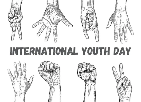 Begrebet Venskab Dag International Youth Day Iyd Fest August Vektor – Stock-vektor