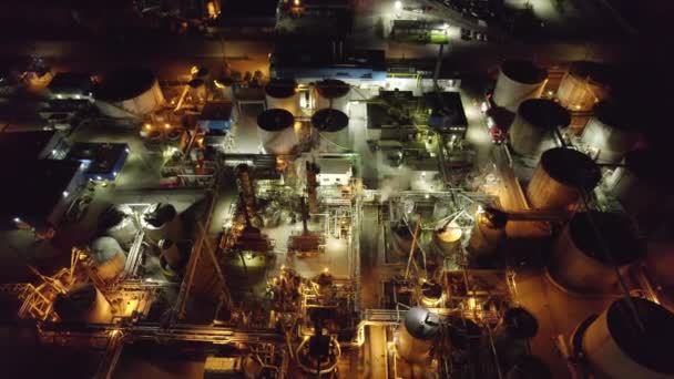 Veduta Aerea Del Terminal Delle Raffinerie Petrolio Fabbrica Industriale Produzione — Video Stock