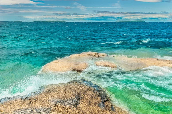 Colourful Green Waters Indian Head Cove Lake Huron Bruce Peninsula — 图库照片