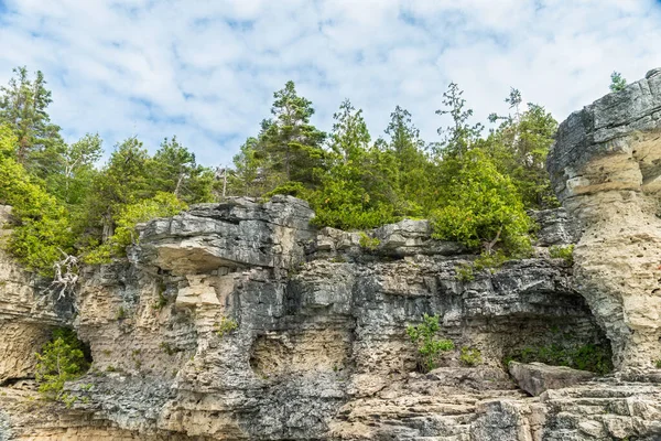 Vista Paisagem Indian Head Cove Perto Grotto Overhanging Rock Atrações — Fotografia de Stock