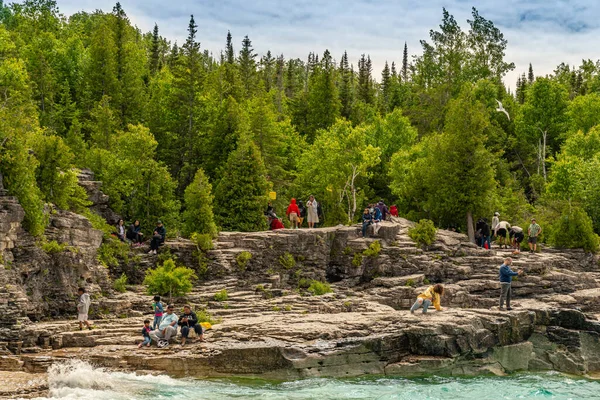 Parque Nacional Península Bruce Canadá Junho 2022 Águas Verdes Coloridas — Fotografia de Stock