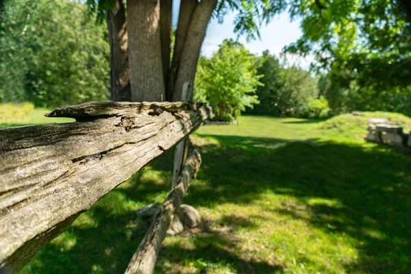 Old Wooden Fence View Camping Site Lake Huron Pike Bay — 图库照片