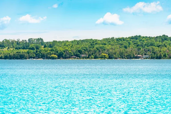 Landscape Huron Lake Water Green Forest Sunny Day Georgian Bay — Zdjęcie stockowe