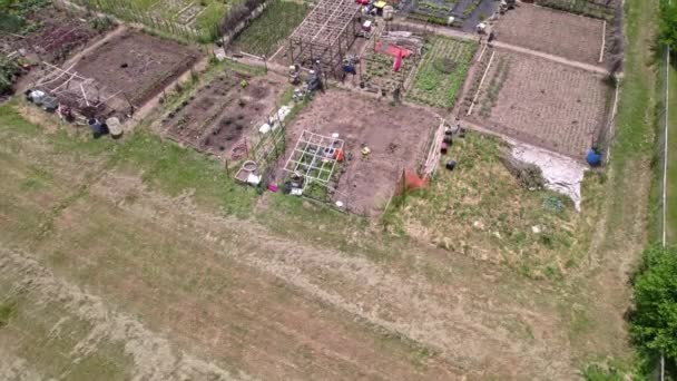 Letecký Pohled Městskou Farmu Pěstování Chov Zeleniny Městě Pohled Shora — Stock video