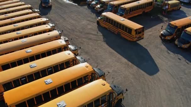 Toronto Ontario Canada September 2022 Parking Full School Buses Waiting — Stockvideo