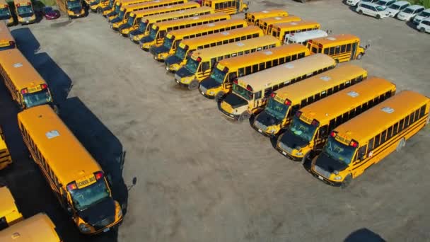 Toronto Ontario Canada September 2022 Parking Full School Buses Waiting — Stok Video
