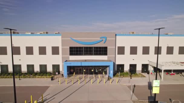 Toronto Ontario Canada September 2022 Amazon Warehouse Symbol Blue Logo — Stock Video