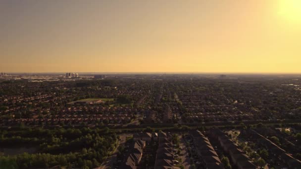 Panoramiczny Widok Ustalonej Okolicy Domków Stylu Domku Kanadzie Najlepszy Widok — Wideo stockowe