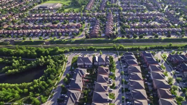 Vue Aérienne Riches Citoyens Américains Banlieue Heure Été Vue Immobilière — Video