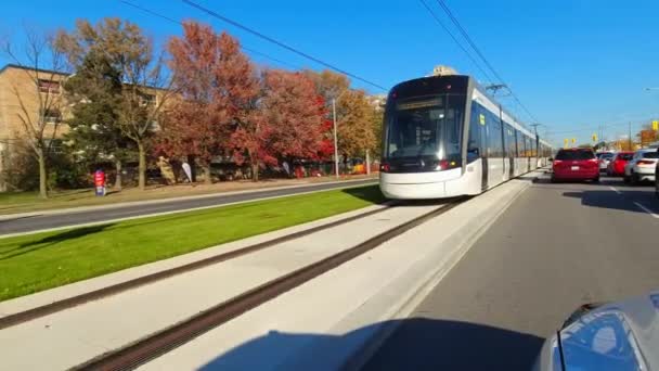 Toronto Ontario Kanada Października 2022 Nowy Tranzyt Przez Centrum Miasta — Wideo stockowe