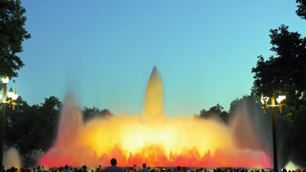 Spain Barcelona May 2022 Magic Singing Magic Fountains Montjuic People — Stok video