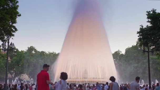 Spain Barcelona May 2022 Magic Singing Magic Fountains Montjuic People — Stok video