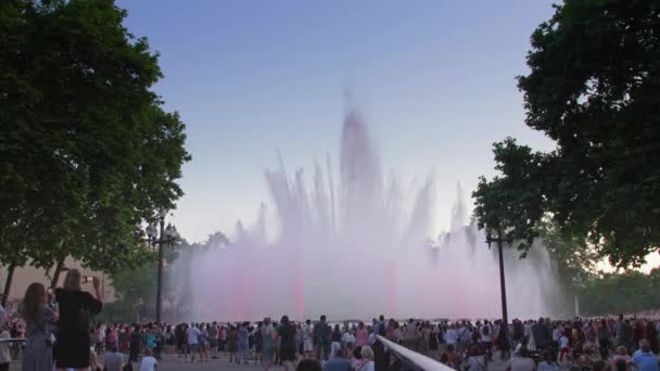 Spain Barcelona May 2022 Magic Singing Magic Fountains Montjuic People — Wideo stockowe