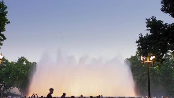 Spain Barcelona May 2022 Magic Singing Magic Fountains Montjuic People — Stok video