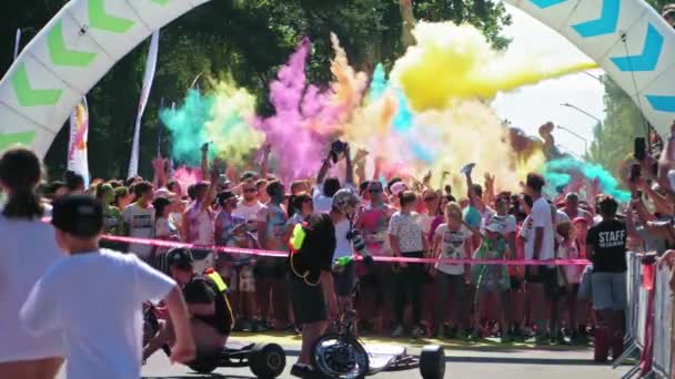 Latvia Jurmala August 2022 Children Adults Run Marathon Streets Kauguri — Video Stock