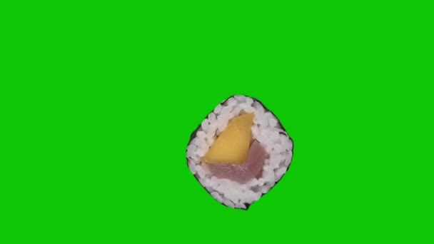 Sushi Rolls Green Screen Concept Inserting Image Project High Quality — Stock Video