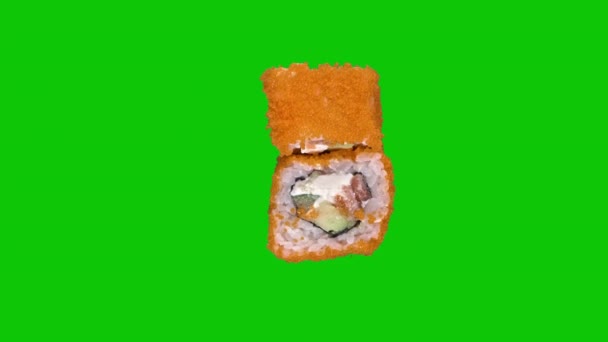 Sushi Rullar Grön Skärm Begreppet Infoga Bild Ett Projekt Högkvalitativ — Stockvideo