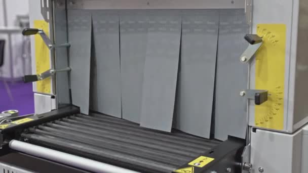 Transportador Máquina Pacotes Vácuo Com Rolos Rotativos Com Revestimento Silicone — Vídeo de Stock