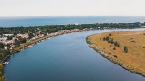 Voir Haut Drone River City Sea Dubulti Jurmala Lettonie Été — Video
