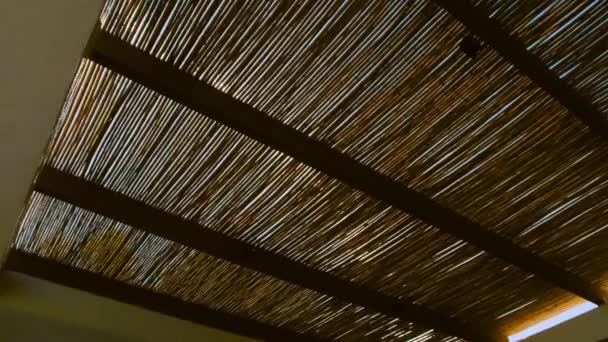 Thatched Roof Which Sunlight Enters High Quality Footage — Stock Video