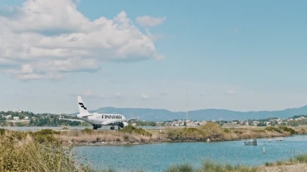 Kerkyra Greece Września 2022 Lotnisko Korfu Planespotting Spot Wysokiej Jakości — Wideo stockowe