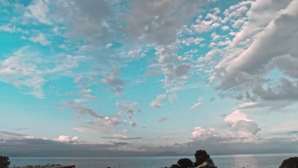 Timelapse Clouds Move Camera Background Sea Vysoce Kvalitní Záběry — Stock video